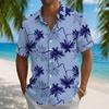 Herren Kokospalme Tropische Pflanzen Sommer Hawaiianisches Hemd Tropische Hemden Aloha Hemd Kurzarm