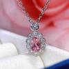 2025 Women's Red Tourmaline Pendant Necklace In S925 Silver