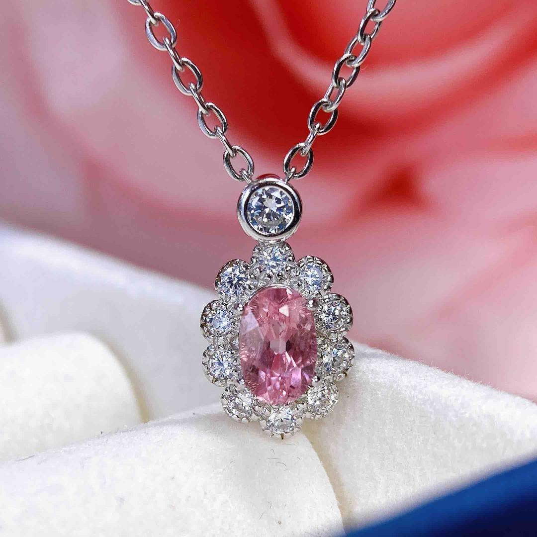 Женское красное турмалиновое колье-подвеска из серебра S925, 2025 S925 Silver