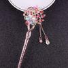 Elegant Silver Hair Stick with Crystal Filigree Buyao for Women Girl Buyao for Traditional Headpieces Hair Jewelry
