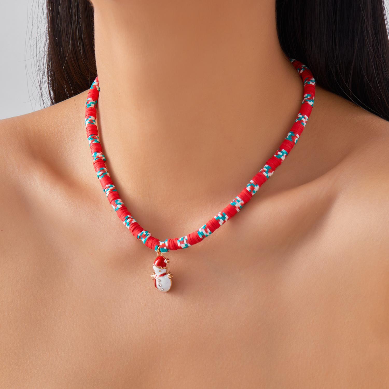 

Fashion Christmas Necklaces for Women Santa Claus Xmas Tree Snowflake Elk Snowman Pendant Metal Clavicle Choker Girl Party Gifts