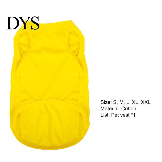 Dog Vest Solid Color Round Neck Elastic Pet Clothes Cotton T-shirt Summer Puppy Costume