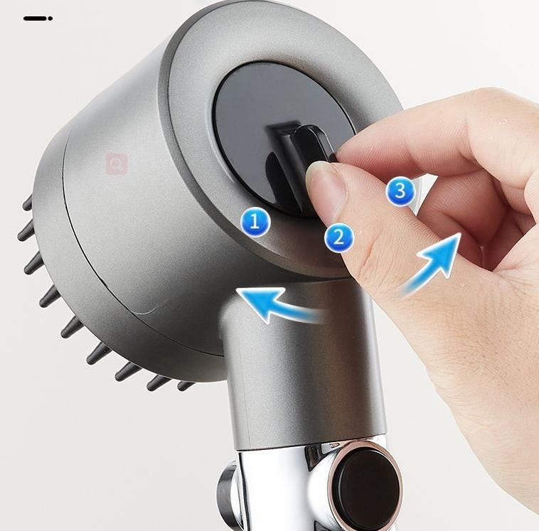 3-mode Adjustable Spray with Massage Brush Filter Rainfall Showerhead High-pressure Shower Head Faucet Bathroom Accessories