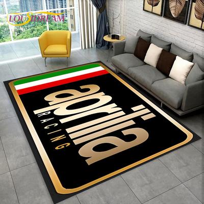 Tapis Tapis Logo Moto HD Aprilia Racing pour Maison Salon Chambre Canapé Paillasson Décor, Tapis Zone Enfant Antidérapant Tapis de Sol 3D