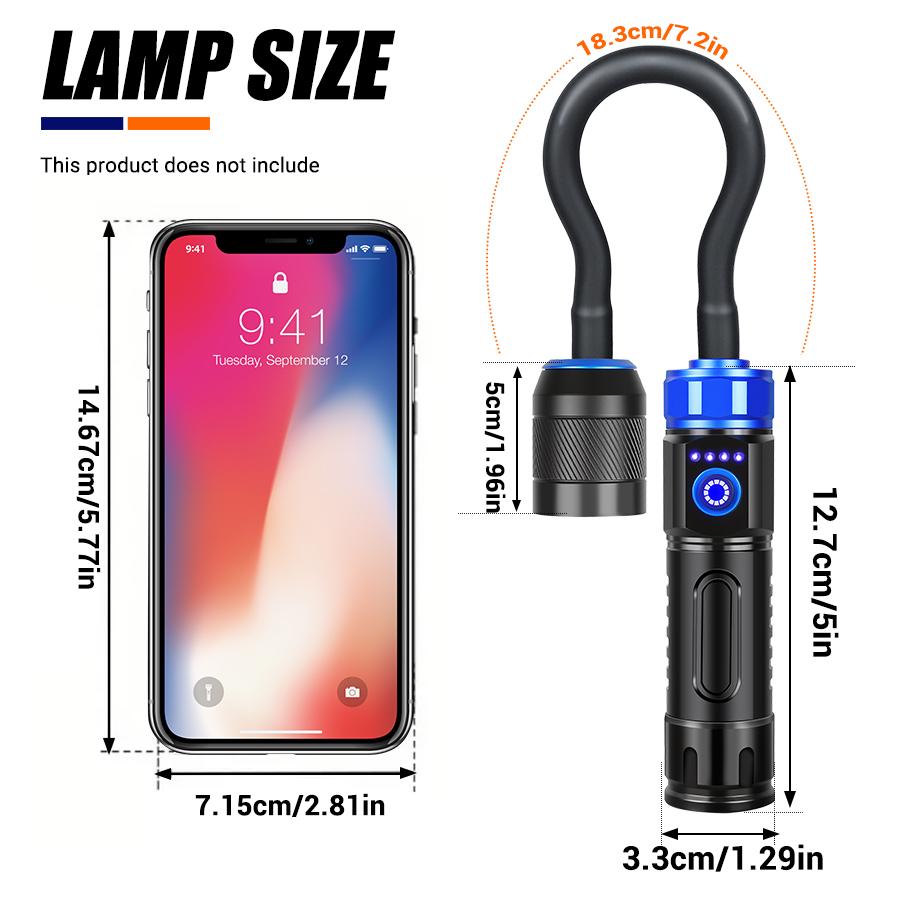 D5 Super Bright Car Repair Light Inspect Rechargeable 360 Degree Portable Adjustable Handheld EDC Flashlight Magnetic Tail Torch
