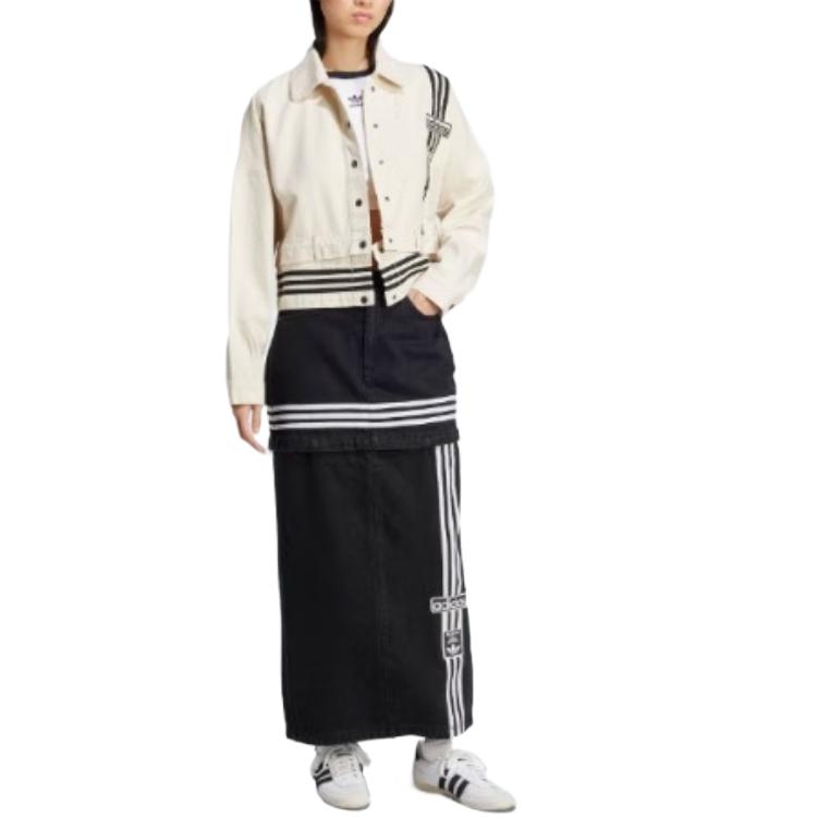 adidas Originals Denim Long Skirt Women's Denim Black JJ3096