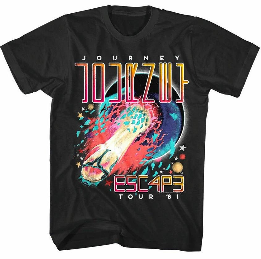 

100% cotton TOPS UNISEX TEES Journey Escape World Tour 1981 Mens T Shirt 4XL чёрный