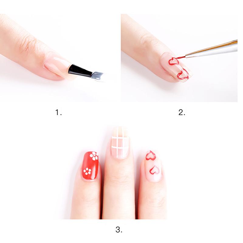 15Pcs Dotting Pen  Handle Nail Diy Art Uv Gel Nail Brush Acrylic Brushes