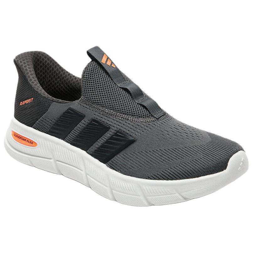 adidas Cloudfoam Flex-Lounger Bequem Rutschfest Verschleißfest Atmungsaktiv Niedrig geschnitten Laufschuhe Unisex Sneaker Grau Schwarz KJ5914