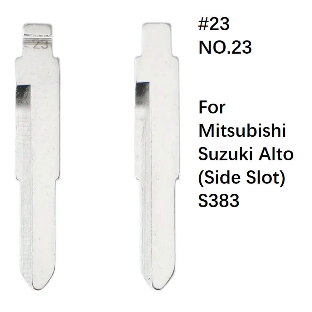 Universal Uncut Blank Flip Key Blade Replacement #23 NO.23 For KeyDiy VVDI Car Remote Key Head For Mitsubishi Suzuki Alto S383 10 Pcs