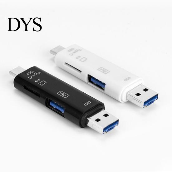 TF Card Reader Plug Play High Speed 5-In-1 USB 3.0 Type-C for Computer Micro