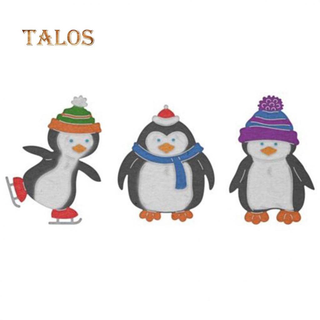 3pcs Penguin Cutting Dies Metal Embossing Stencil for Scrapbooking Album Paper Card Art Craft Decor Cutting Dies for Cards Making Silver