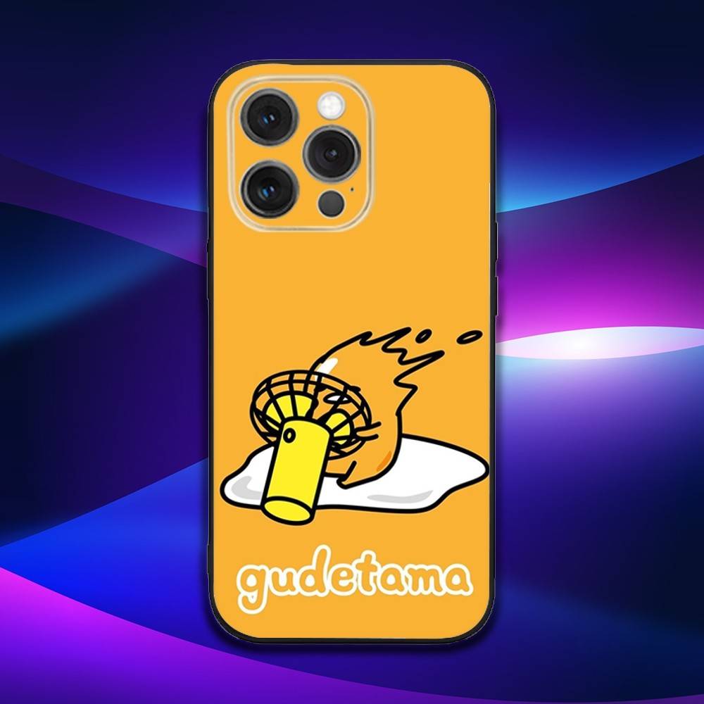 G-Gudetama Cute E-Egg Phone Case For iPhone 16e,16,15,14,13,12,11,Pro,X,XS,Max,XR,Plus,Mini Soft Black Cover