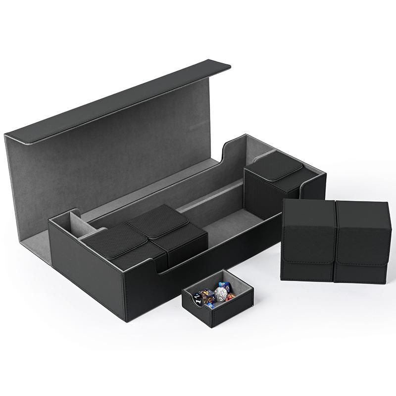 Card Storage Box TCG Deck Case with 5 Decks Card Box,holds up to 1200+ Single Sleeved Cards for and TCG Trading Cards