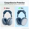 3 in 1 Cat Ears Transparent Silicone + TPU Cover Clear Cover Case Anti-Scratch Replacement Case Shockproof for Apple AirPods Max