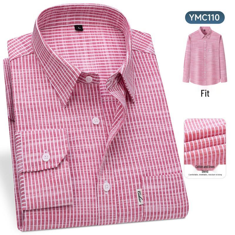 Firstview Men's Old Money Style Striped Business Casual Long Sleeve Shirt