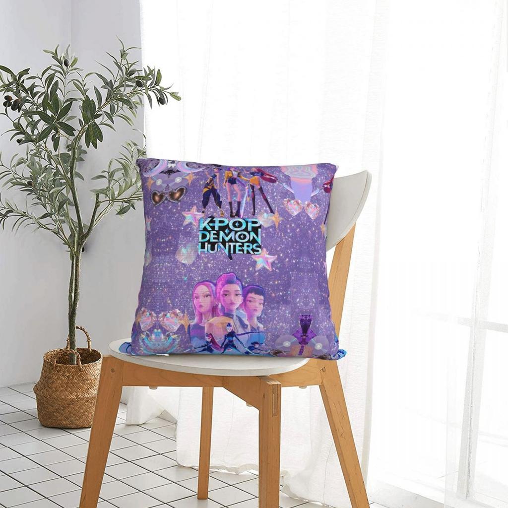 Huntrix Zoey Rumi Mira Pillowcases Polyester Car Kpop Demon Hunters Cushion Case Funny Decor Pillowcase
