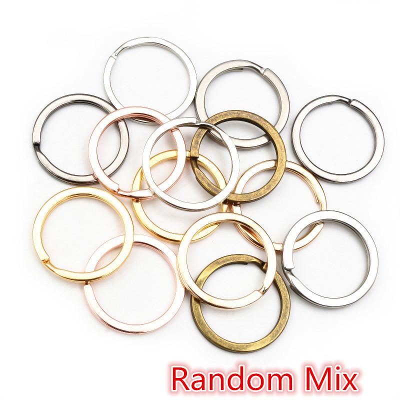 20Pcs 25 28 30mm Gold Silver Plated Key Ring Llaveros Clasp Findings Key Chain Split Ring Plated Key Ring For Jewelry Making