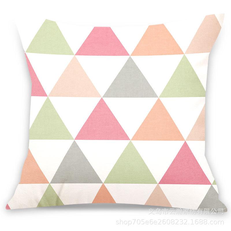 Pink Ins Fresh Plush Printed Pillow Case Creative Nordic Sofa Pillow Design Waist