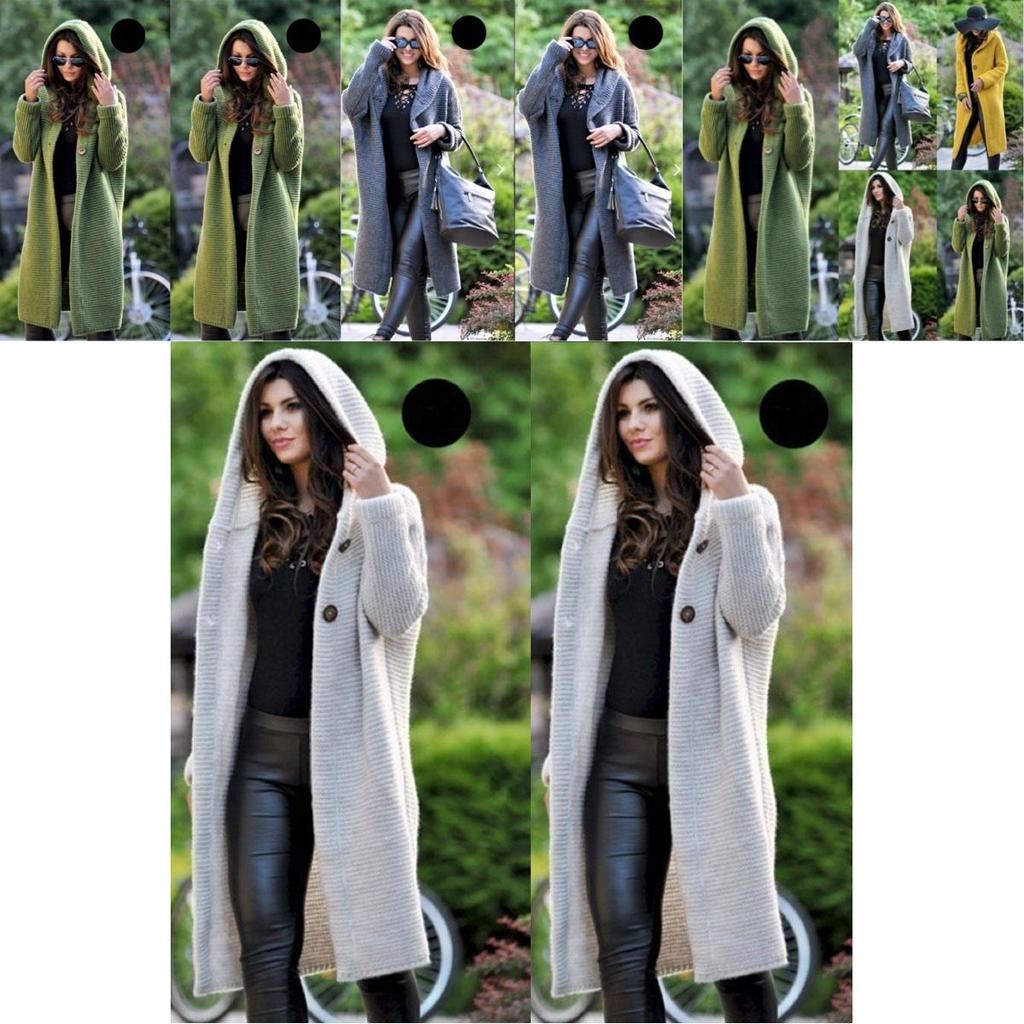 Cozy Plus Size Autumn And Winter Long Cardigan Hooded Sweater Womens Coat