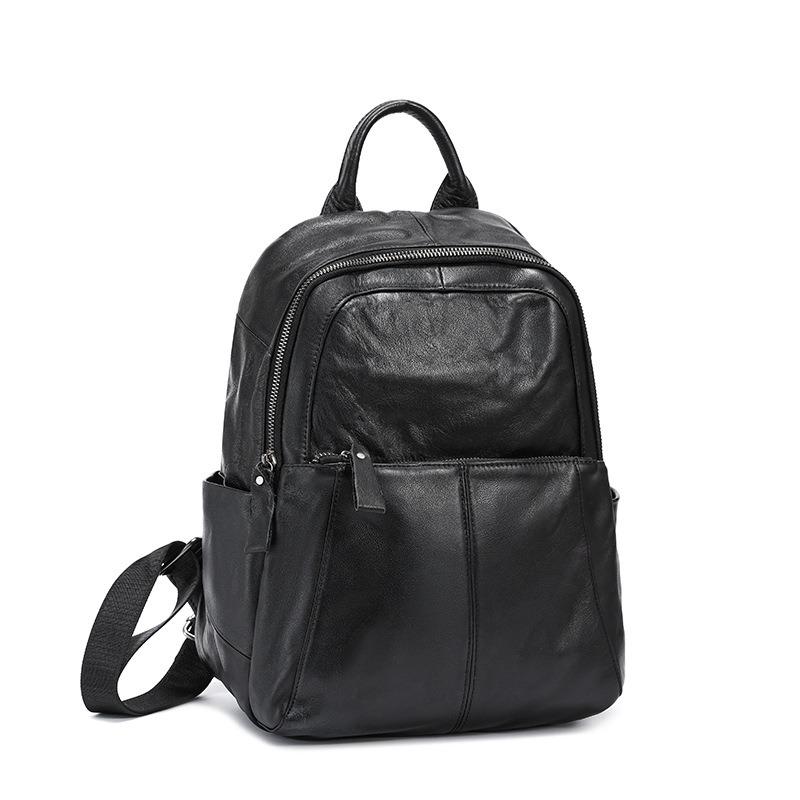 

Кожаная женская сумка новый рюкзак женский высококлассный нишевый рюкзак женская мода универсальный ретро коровья кожа женская сумка чёрный