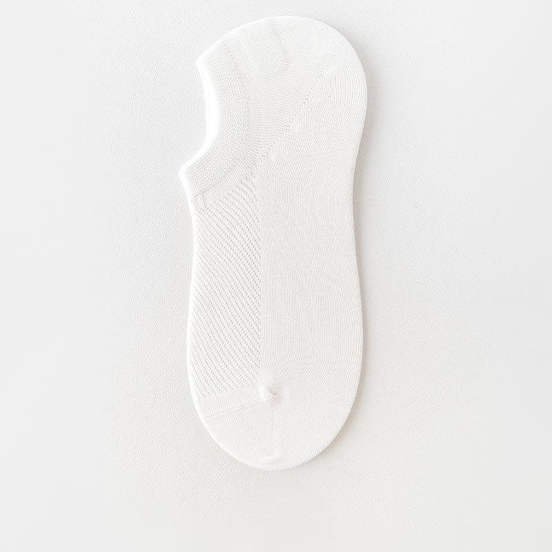 

Men s Summer Short Socks, Thin Pure Cotton, Antibacterial, Deodorizing, Mesh Breathable, Sweat-absorbent, Non-shedding and Invisible Boat Socks 1 pair білий