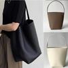Women's Genuine Leather Bucket Tote Bag - Large Capacity Shopping Shoulder Bag, Minimalist Commute Handbag, Spacious Single Strap Purse