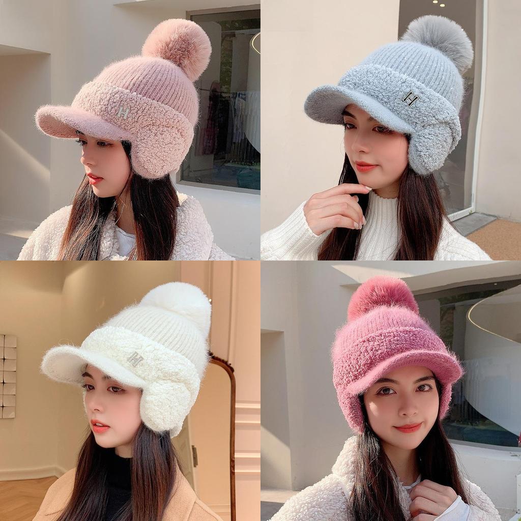 Knitted Baseball Cap For Women With Warmth And Ear Protection For Winter Outdoor Activities