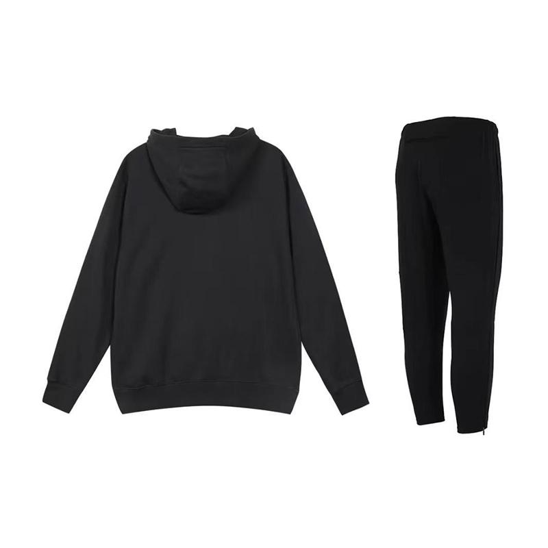 Nike Buchstabendruck Kapuzen-Reißverschluss Langarm-Sweatshirt Schnelltrocknend Bequem Lange Hose Lässiger Sportanzug Herren Sweatshirt, Hose BV2649-010+DD5004-010
