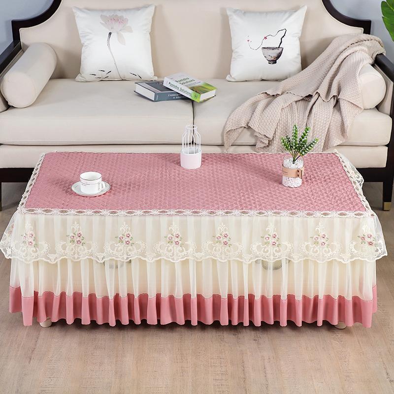 Modern Simple Household Tablecloth Processing Cotton And Linen Fabric Rectangular Peach Skin Velvet Table Cloth Coffee Table Cloth
