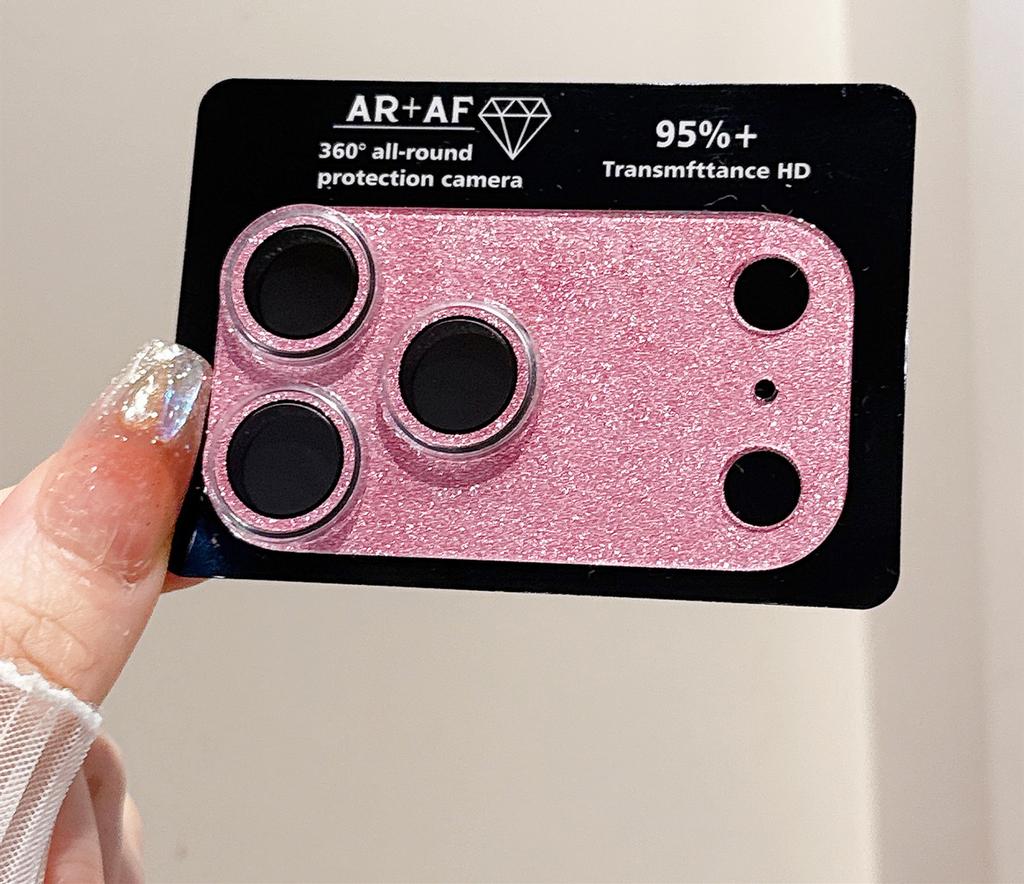 Crystal Laser Rainbow Aurora Lens Glass 9H Film Armor For IPhone 17 16 15 Pro Max Plus HD Definition Glass Lens Protector Cap
