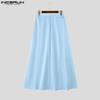 INCERUN Men Zip-up High Waist Double Layers Solid Casual Loose Long Pants Trousers