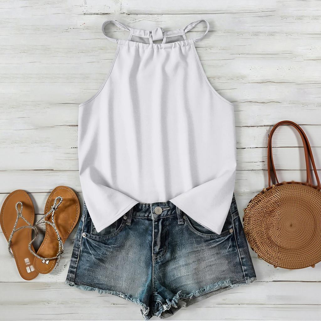 Women’s Bohemian Sleeveless Tank Top with Neck and Relaxed Fit for Outdoor and Casual Wear Comfortable Layer