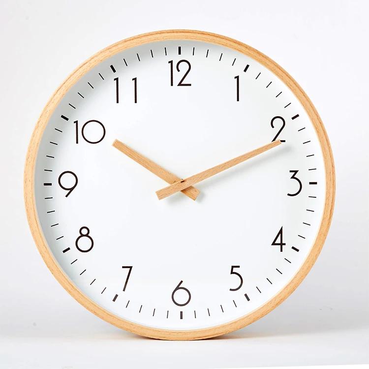 

Nordic Wall Clock Wood Wall Watch Mechanism Silent Living Room Creative Modern Kitchen Clocks Orologio Parete Home Decor SC618 10 inch