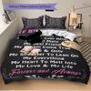 3PCs Husband Appreciation Quote Design Cover Set, Breathable Fabric, Machine Washable (1 Duvet Cover + 2 Pillowcases) (Without Quilt) yy250911100