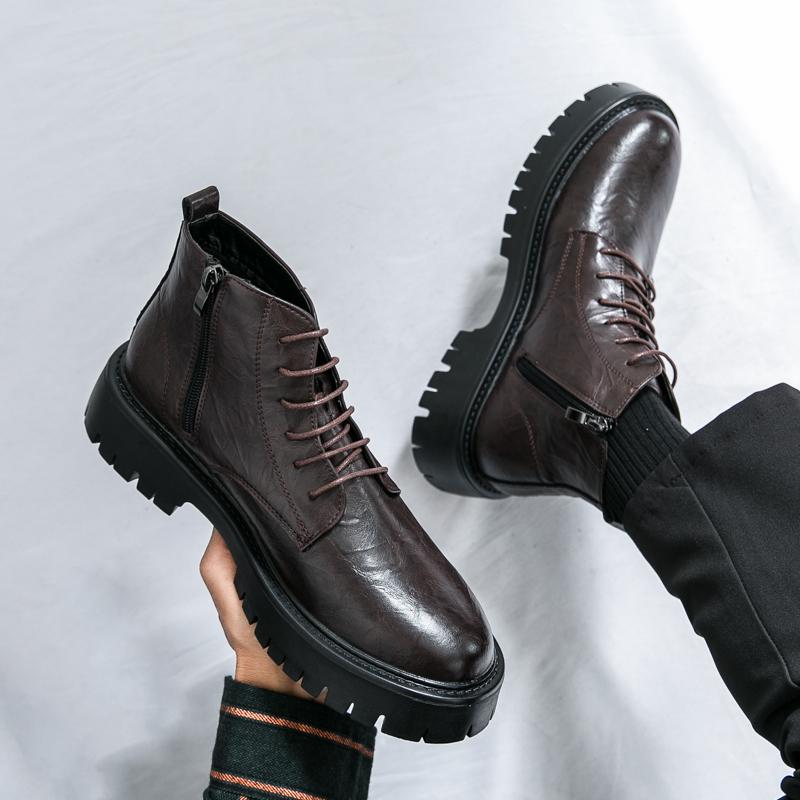 

Модная кожаная обувь для мужчин, из натуральной кожи, больших размеров, высококачественная дизайнерская формальная обувь, повседневная обувь, модная деловая 38 коричневый