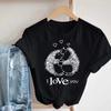 Pink Women Tshirts Casual Cute Cartoon Hedgehog Floral Graphic Print Female Tee Tops Harajuku Fashion Short Sleeve T Shirt Femme