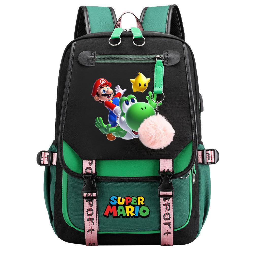 Super Printed Usb Teen Student School Bag Men'S And Women'S Casual Webbing Flip Backpack