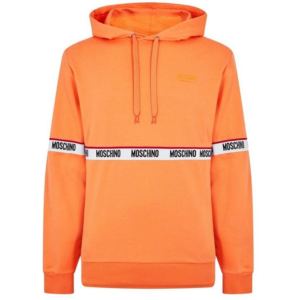 Moschino Mens Branded Tape Hoodie