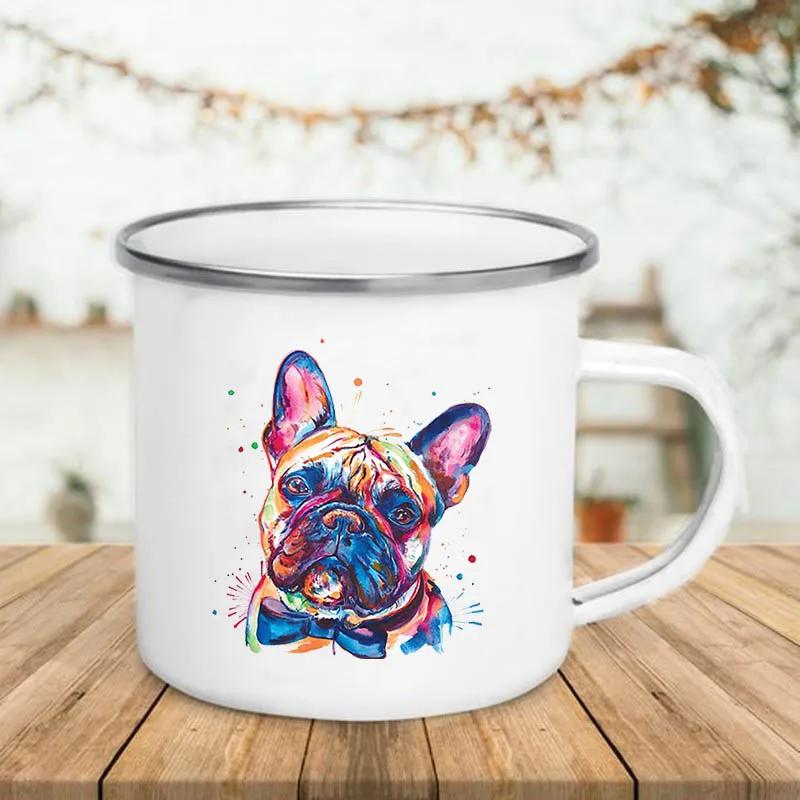 Unusual Anime Beer Funny Mug Cute Mugs Coffee Cups Watercolor Dog Enamel Mug Drinkware Original Coffee Cup Cup for Tea Travel