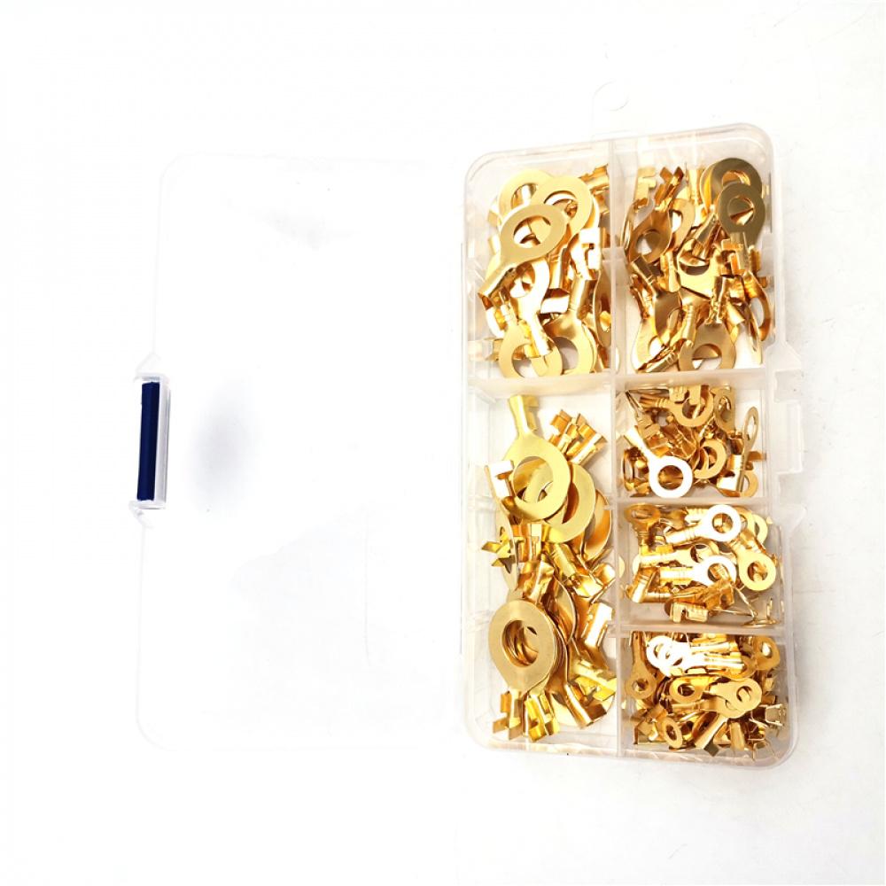 150 Pcs Brass Crimp Terminal Ring Type Cable 3.2-10.2Mm Wire Cable Connectors