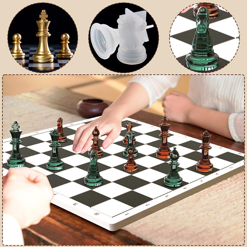 3D Chess Piece Silicone Mold International Chess Queen King Epoxy Resin Casting Mould for DIY Crystal Epoxy Resin Crafts