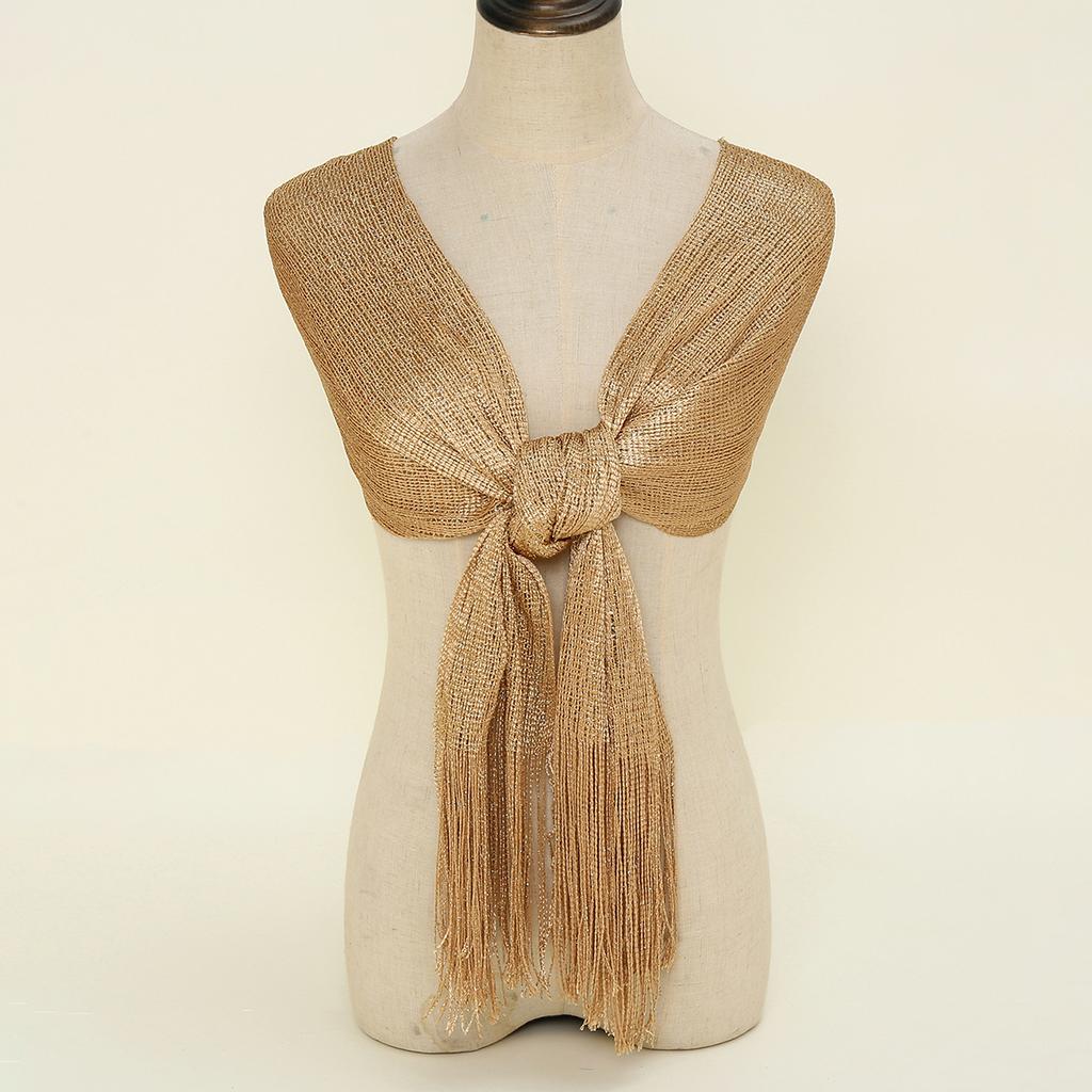 Shimmer Glitter Shawl Wraps For Women All Match Shawls Scarf Fashion Tassel Stoles Scarf Luxury Shawls Foulard 160*50Cm