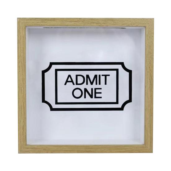 Travel Adventure Archive Shadow Box Square Ticket Stub Stamp Letter Photo Keepsake Storage Box with Slot Home Office Desktop Decoration