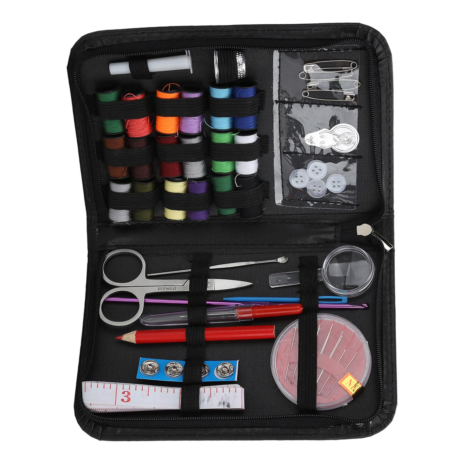 

Sewing Kit Nylon MultiFunctional with Stainless Steel Needle Set for Home Daily Use(Black ) чёрный