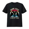 Abschlussjahrgang 2025 Retro Gaming Abschluss T-Shirt Game Over Geekiger Absolvent Vintage Gamer Lustig Vintage Gewaschen Vielseitig Atmungsaktiv