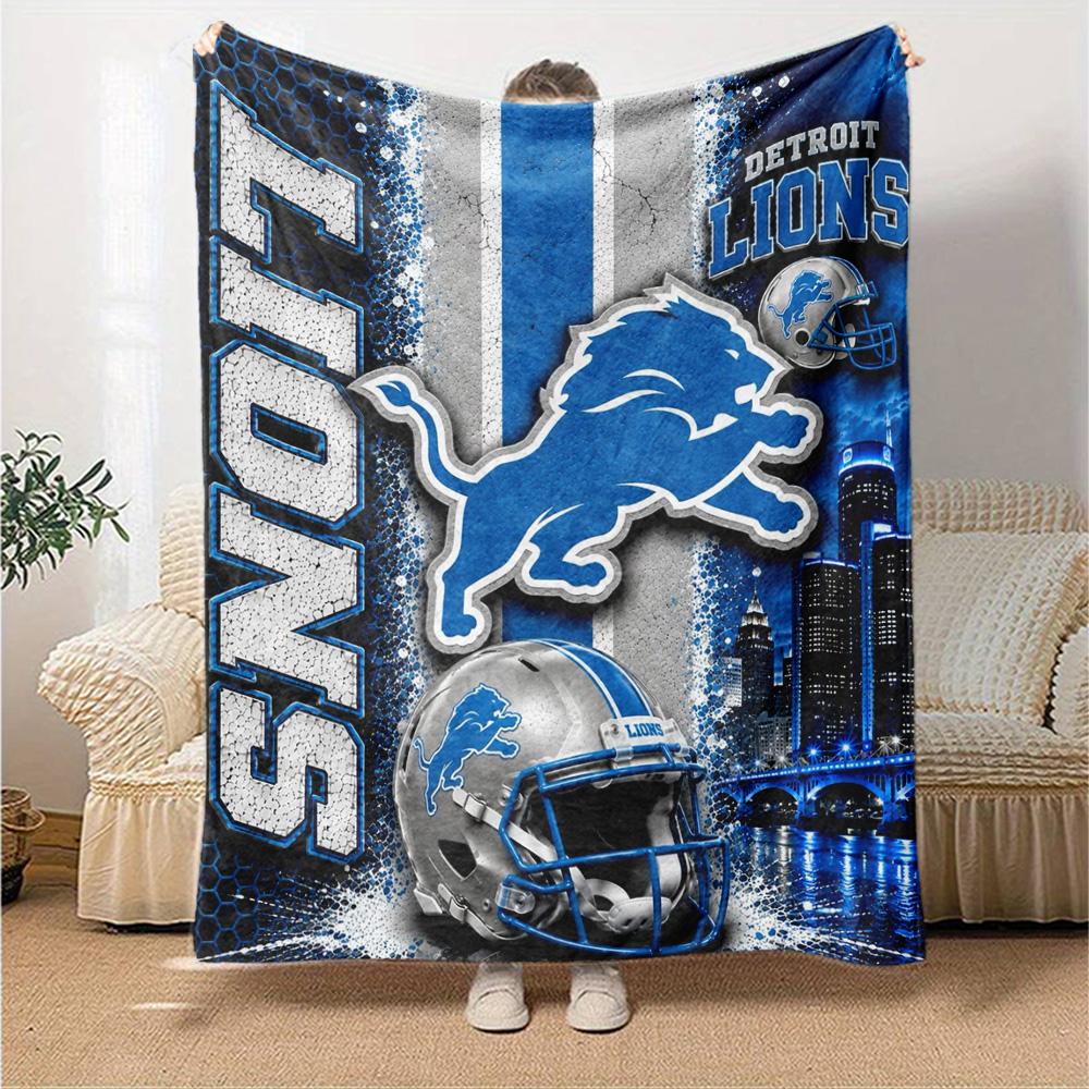 Detroit Lions Print Flannel Blanket High Quality Warm Comfortable Cover for All Seasons Perfect for Gifts Home Decor