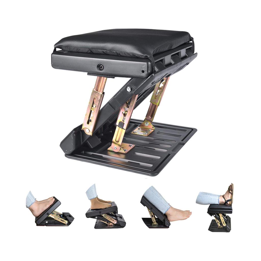Adjustable Angle and Height Comfortable for Shinkansen and Office Black Footrest, Foldable, Use,