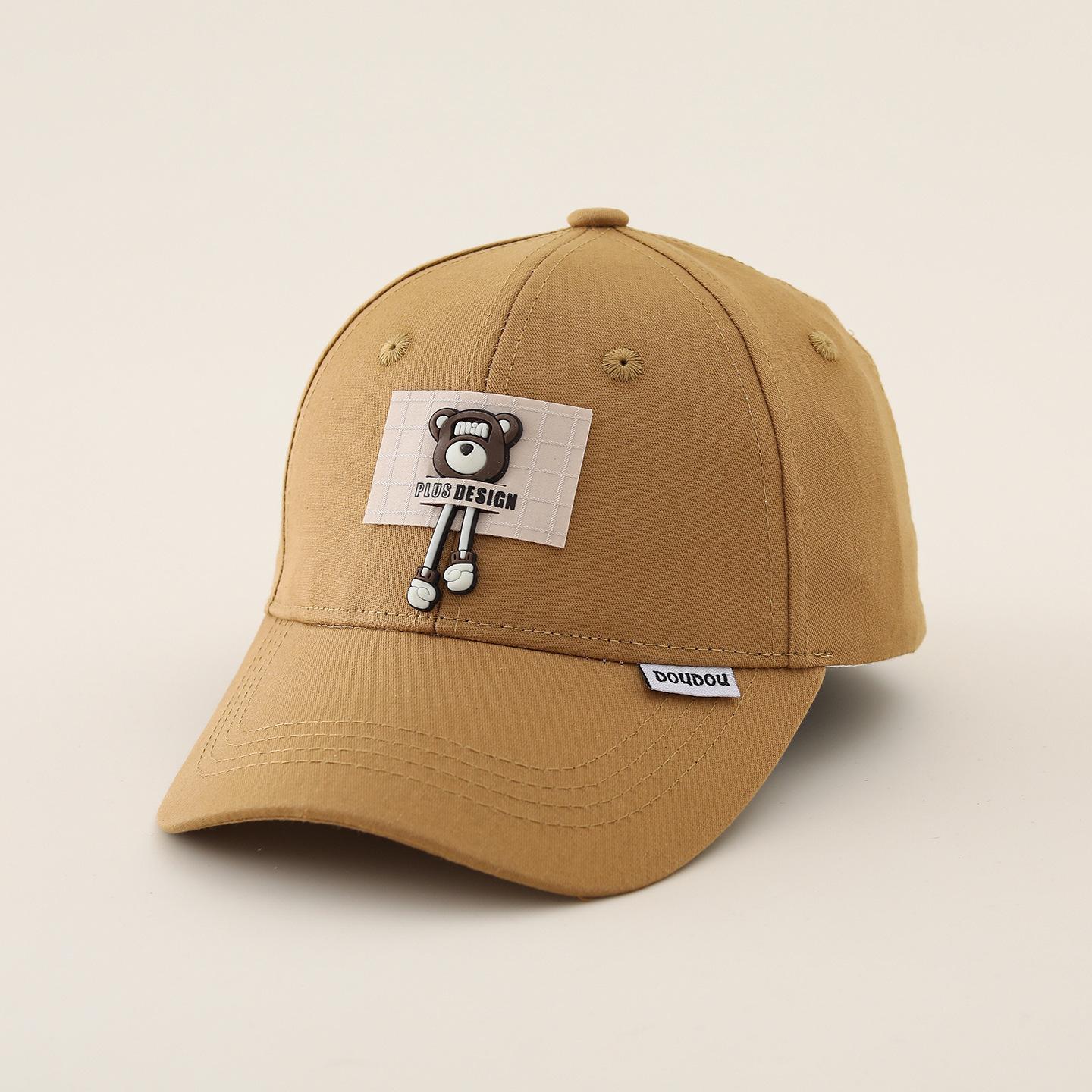 

Girls Boys Hat 50-54CM 2-7 Years Spring Summer New Kids Sun Protection Bear Baseball Cap Child Cotton Kids Duckbill Cap 50-54CM&2-7 Years коричневий