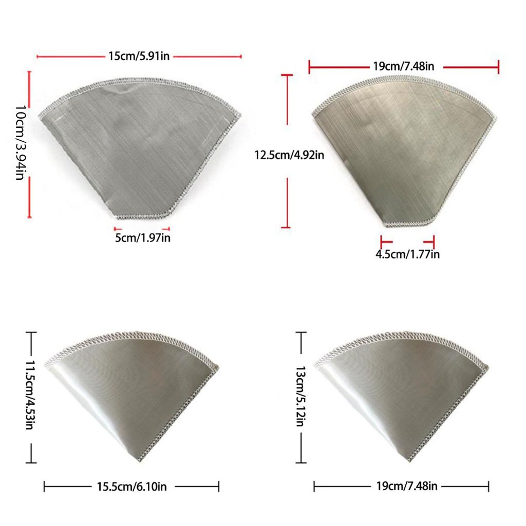 Fine Mesh Coffee Filter Paperless Reusable Pour Over Coffee Filter Stainless Steel Strainer Kitchen Coffee Drip Filter